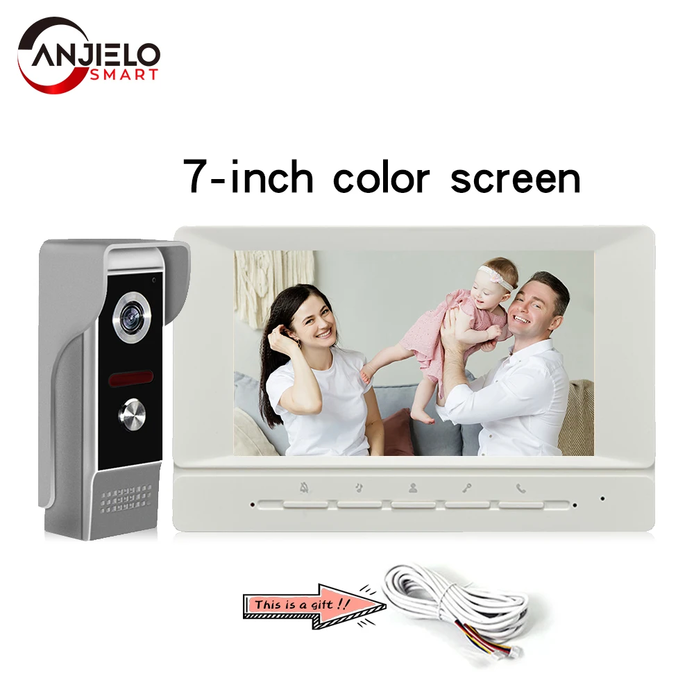 

Anjielosmart Wired Video Intercom-Stay Connected with Family and Visitors-7 Inch Screen, Camera and Intercom with Night Vision