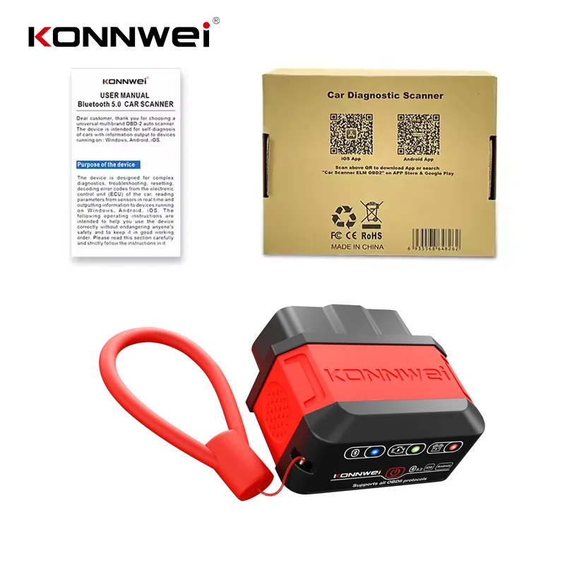 2026 KONNWEI KW906 OBD2 Auto Motor System Diagnose Werkzeug Scanner Bluetooth 5,0 für Android/IOS ELM 327 Code Reader Pic18F25K80