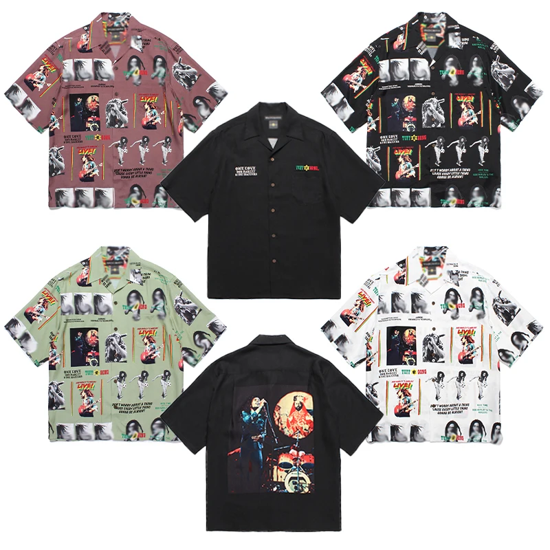 

Trendy Brand Popular Bob Embroidery Beach Vacation Artificial Silk Hawaiian Short Sleeved Shirt For Men