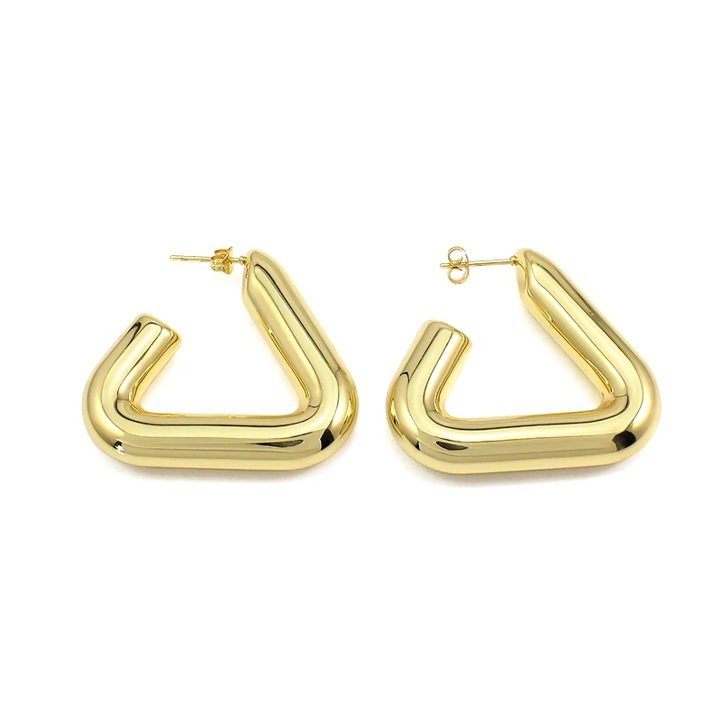 الأوروبية الأمريكية بسيطة شعبية الفولاذ المقاوم للصدأ هندسية الأقراط النساء تنوعا مضلع غرامة أقراط المجوهرات #5