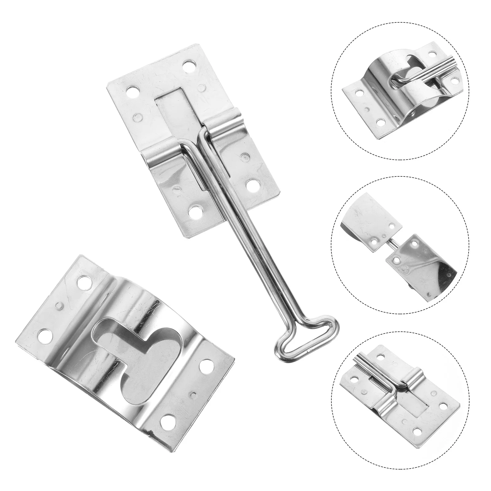 Gate Lock T-style Door Holder Bracket Entry Catch Trailer Latch Refrigerated Truck Hook Stainless Steel Rv