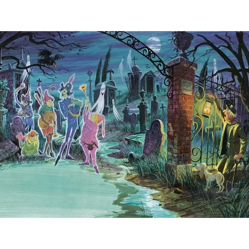 MINISO Disneyland Magic Kingdom Ghosts World Haunted Mansion Attractions Art Posters Home Decor Canvas Painting Murals Prints