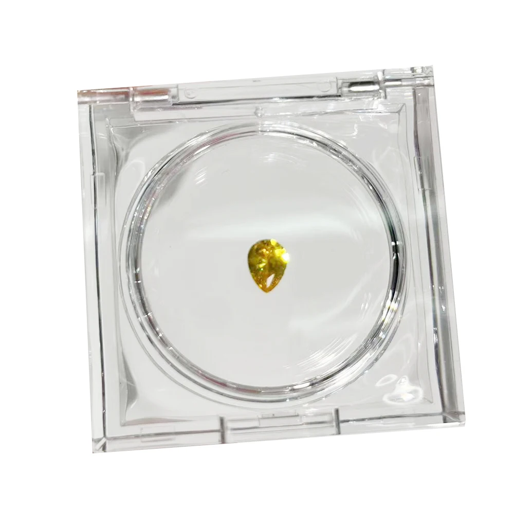 Loose Diamond Storage Box Transparent Gemstone Jewelry Display Stand Gems Organizer Bare Stone Box CVD Zircon Showcase 2Pcs