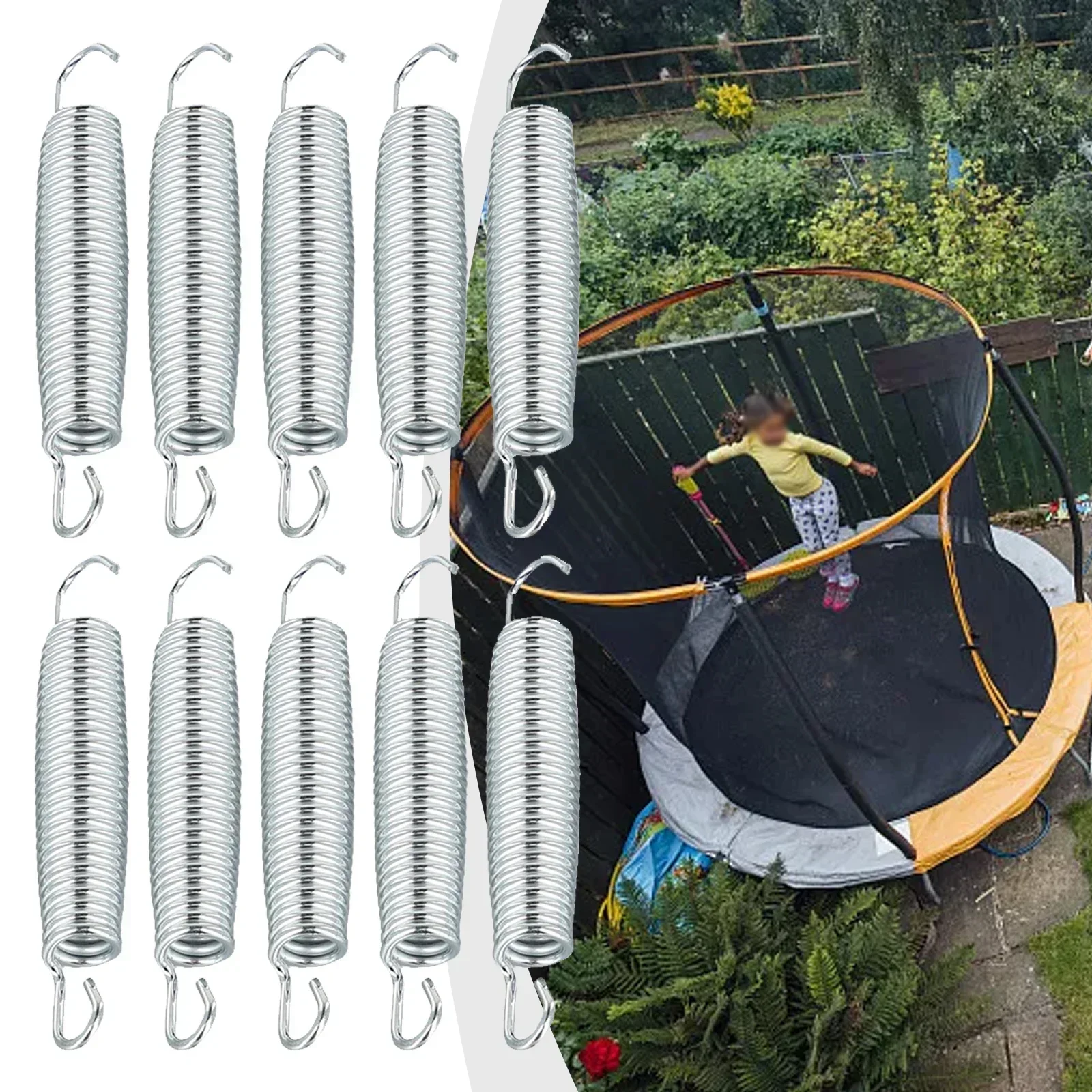 Springs Trampoline Replacement Galvanized Steel Springs W/ Installation Tool 8.7/9/10/12/13.5/14.7/16.5/17.8cm Length Available