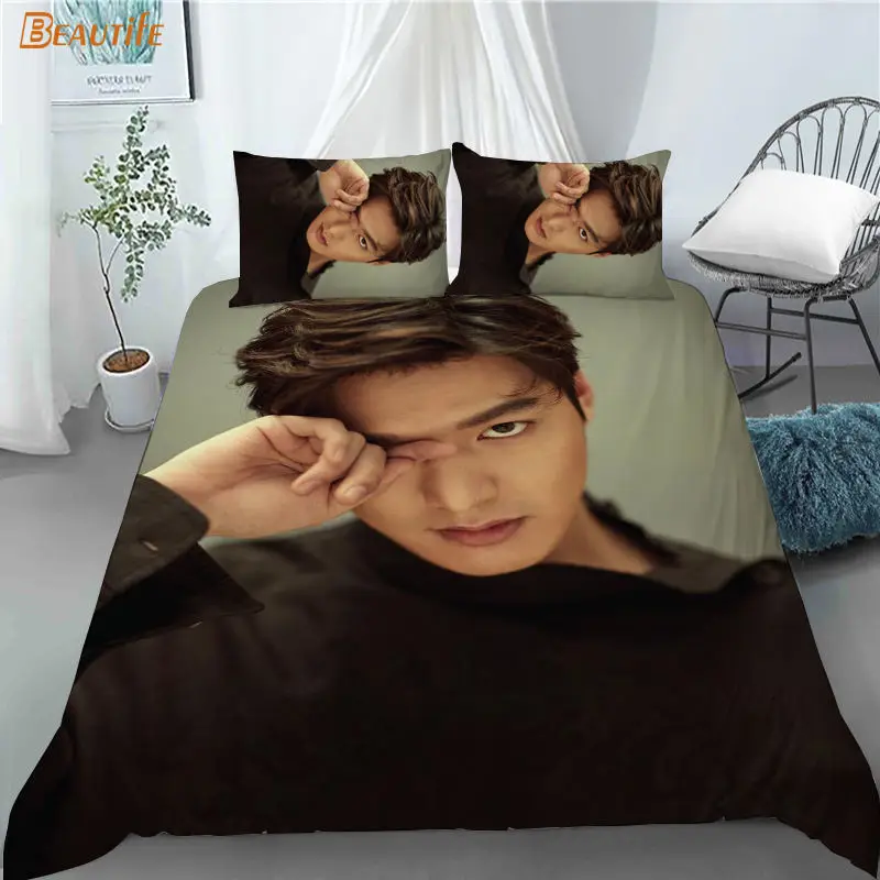 Custom Kpop Idol Lee Min Ho 3 pezzi Set copripiumino Set biancheria da letto moda piumino copripiumino federa tessili per la casa