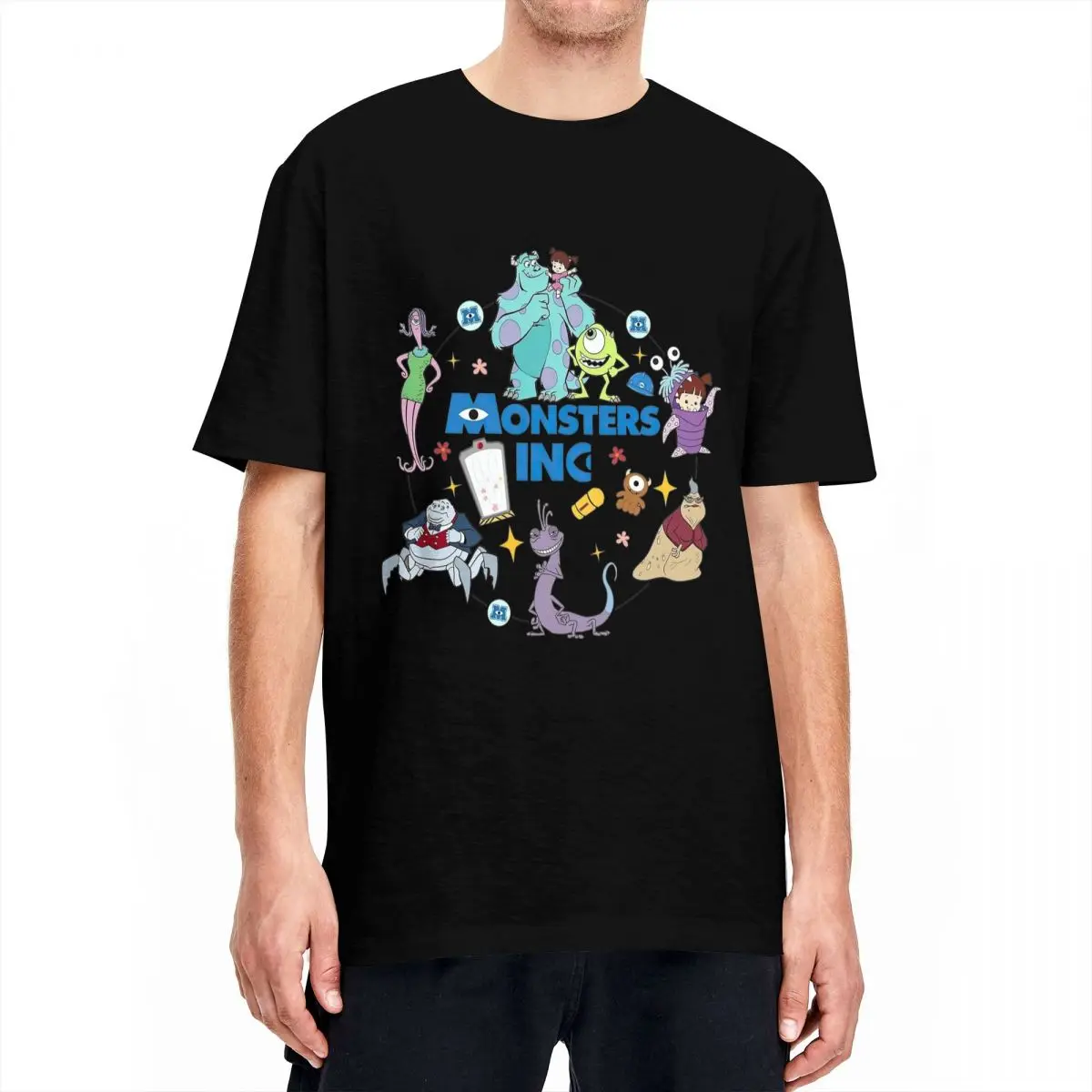 Men Monsters Inc. Mike And Sully T-Shirts University Sullivan Boo Cotton Top Tees Short Sleeve T Shirt O-Neck Tshirt Big Size