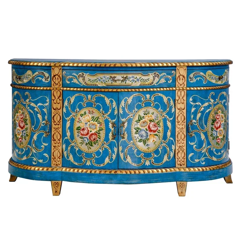 end luxury noble furniture with unique design serving hotel sideboard for living room antique painted home cabinet