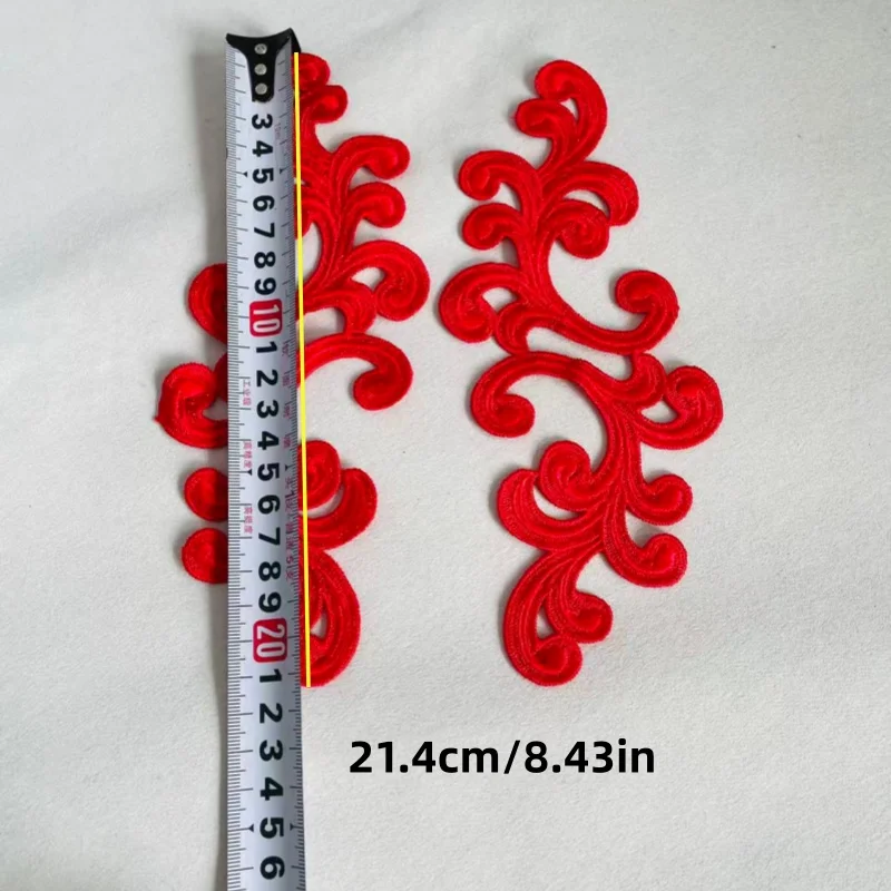2 paires d'accessoires de robe brodés exquis pour le DIY, qui peuvent être cousus sur des robes de mariée, des robes de soirée et des jupes.
