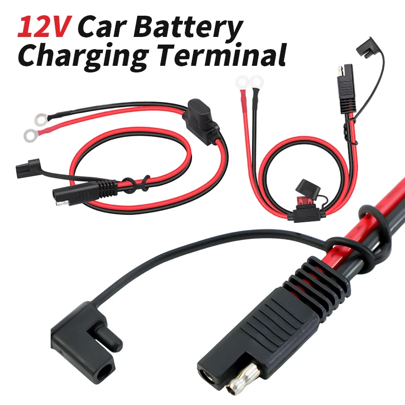 12V Car Battery Charging Source Terminal To SAE 24V Female Pump Plug Truck Modification 12V 24V Charger Cable For Motorcycle