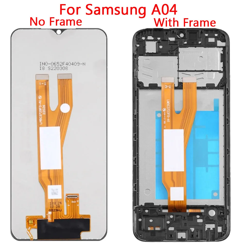 For Samsung A04E A04S A04 LCD Display Touch Screen With Frame 6.5\