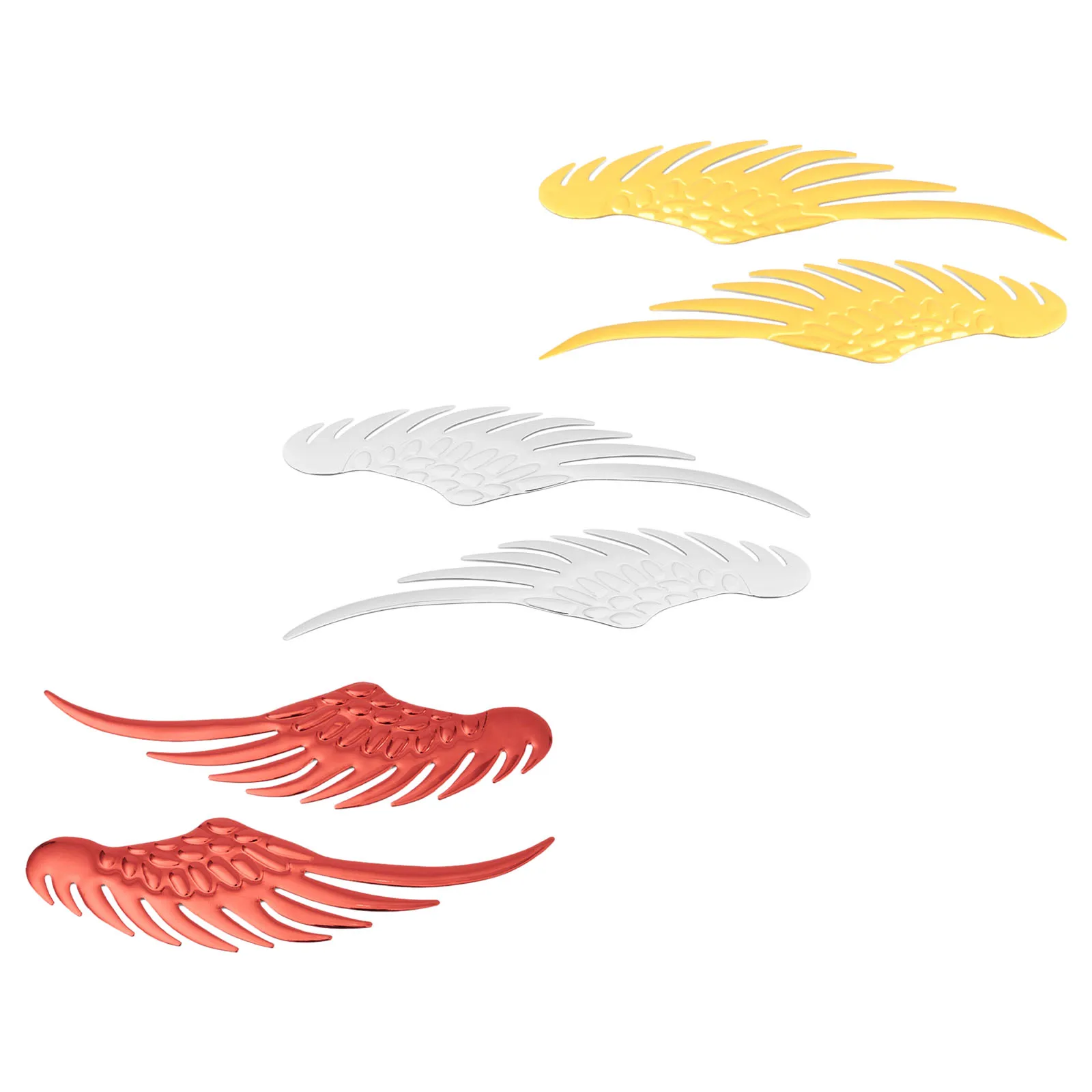 2Pcs Car Auto Motorcycle Body Sticker 3D Eagle Angel Wings Badge Style ABS Decals Red/gold/silver DIY Wing Scratch Sticker