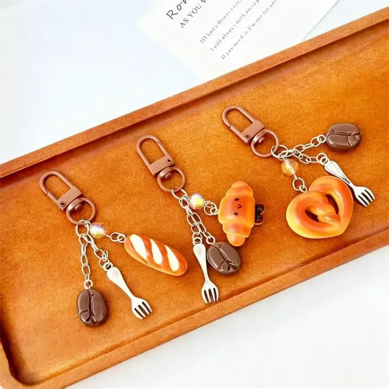 2 قطعة الإبداعية ويتي لاي الخبز الرغيف الفرنسي الكرواسون حقيبة سحر ظهره الحلي كيرينغ قلادة اكسسوارات هدية #2