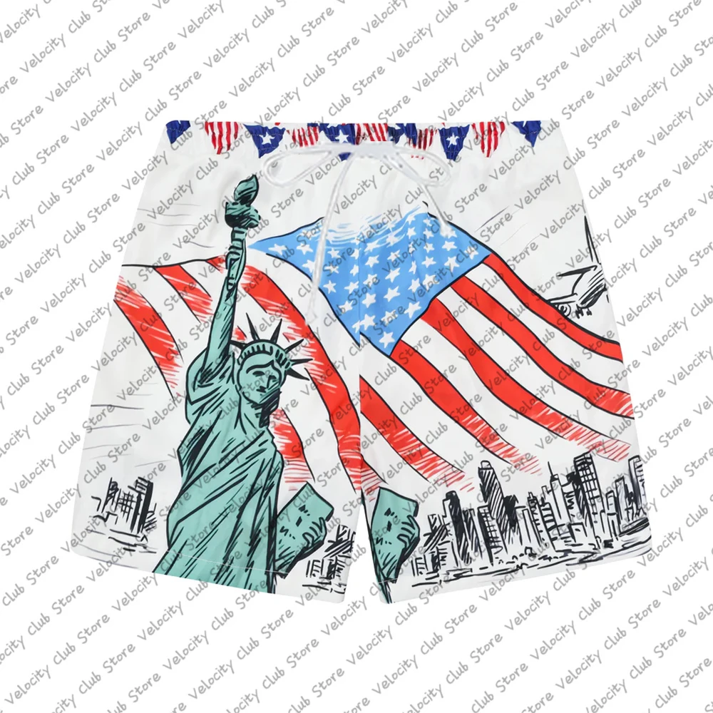 

New American Flag Special Edition Shorts Men Women Summer Breathable Short Pants Hawaii Vacation Beach Shorts Motorcycle Shorts