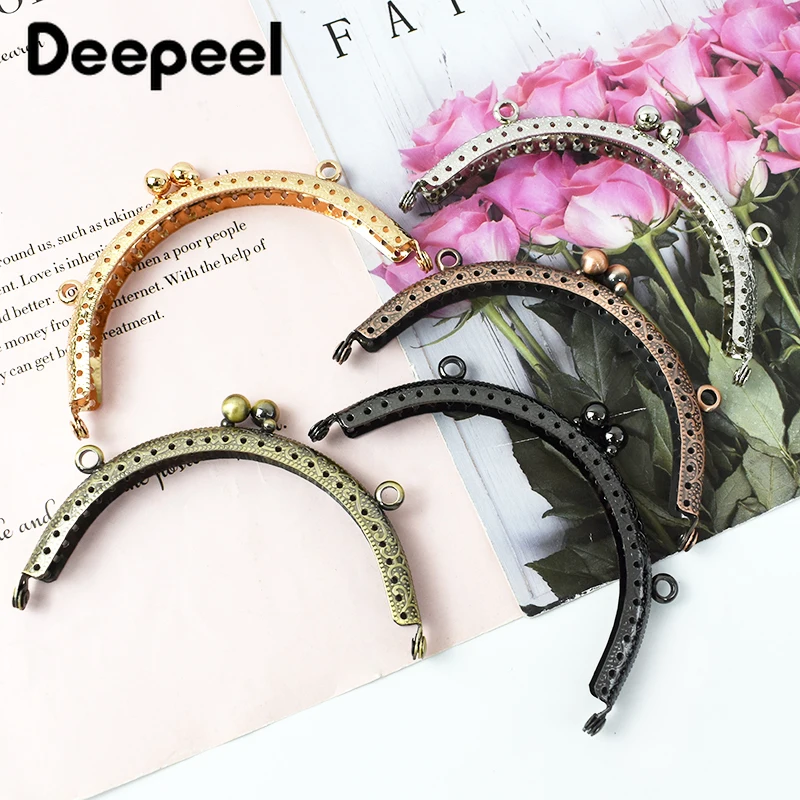 

2/5/10Pcs Deepeel 10.5cm New Embossed Bead Metal Bag Handle Women Purse Frame Handbag Kiss Clasp DIY Sewing Brackets Accessories