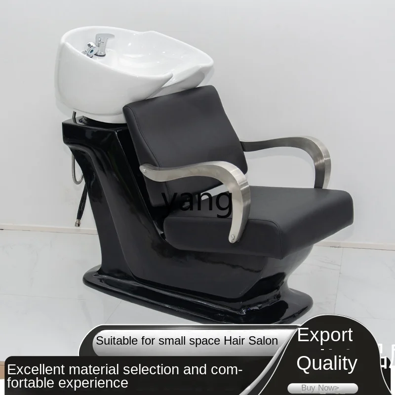 CX Sitting Shampoo Chair Hair Salon Head Therapy Mobile Shampoo Basin Beauty Haircut Half Lying Flush Hair-Washing Chair