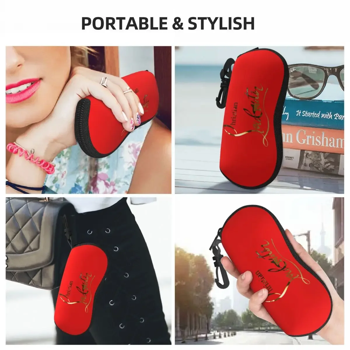 Custom Christians High Heels Louboutins Shell Eyeglasses Case Women Men Cute Glasses Case Sunglasses Box Pouch