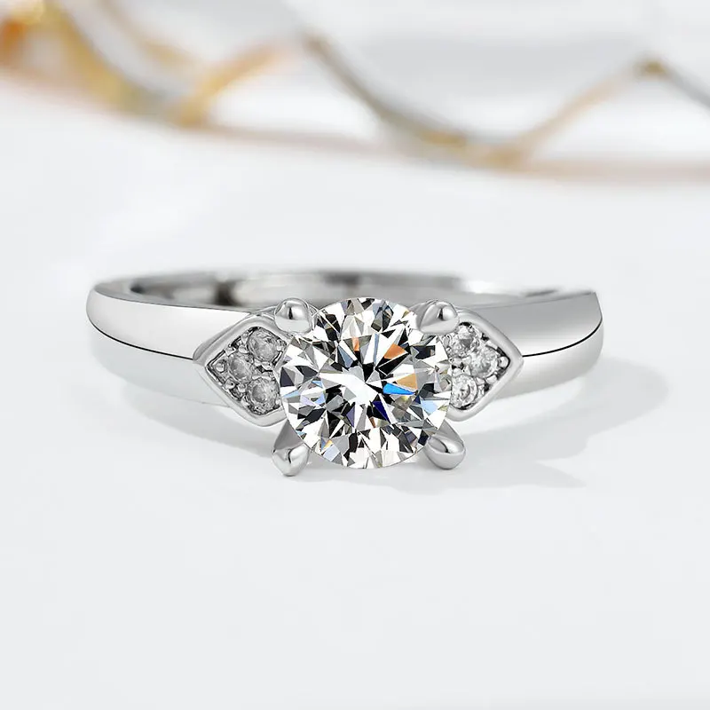 1pc 3A Zirconia Prosperity Flower Stamen Ring Womens Luxury Floral 1ct Adjustable Daily Wear Perfect Gift for Mom & Beloved