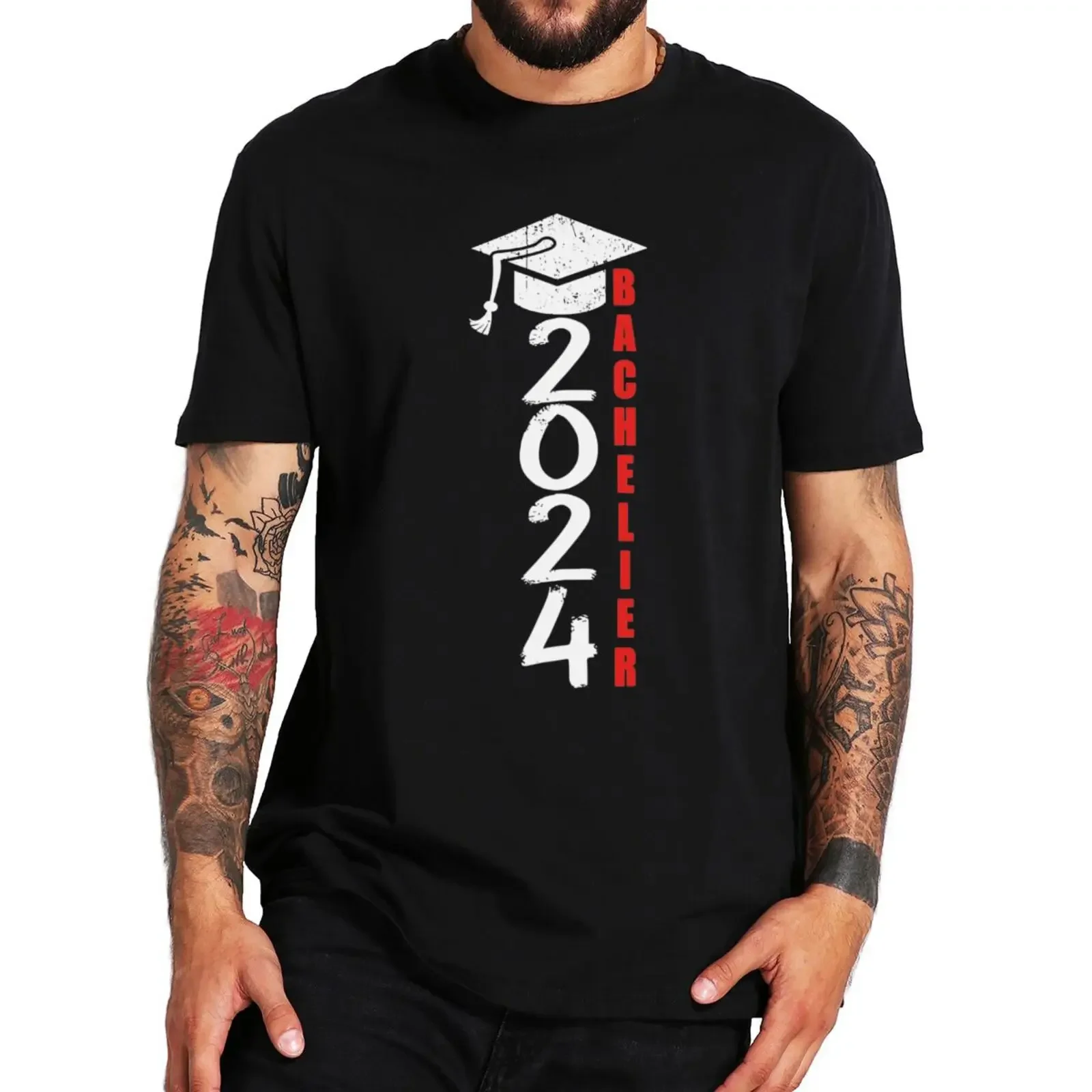 Unisex retro texto francês camiseta, 100% algodão, macio, engraçado, graduação, presente do estudante, verão, francês, verão, tamanho da UE, 2024