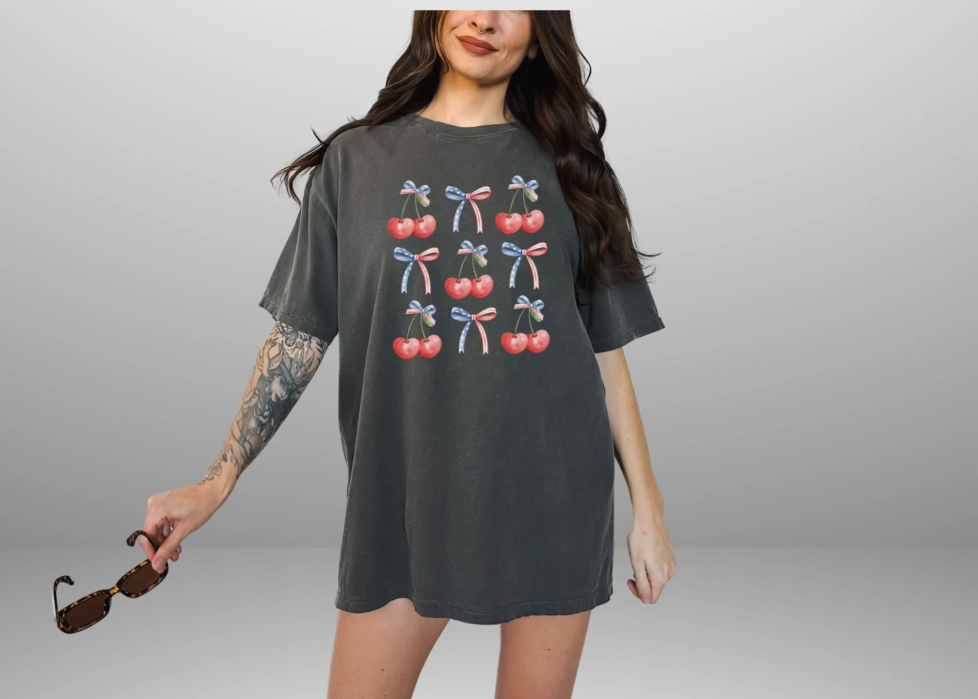 

Рубашка Coquette Bow 4 июля, футболка четвертого американского девчачьего ретро, Америка, США, футболка с флагом вишни, красного, белого цвета