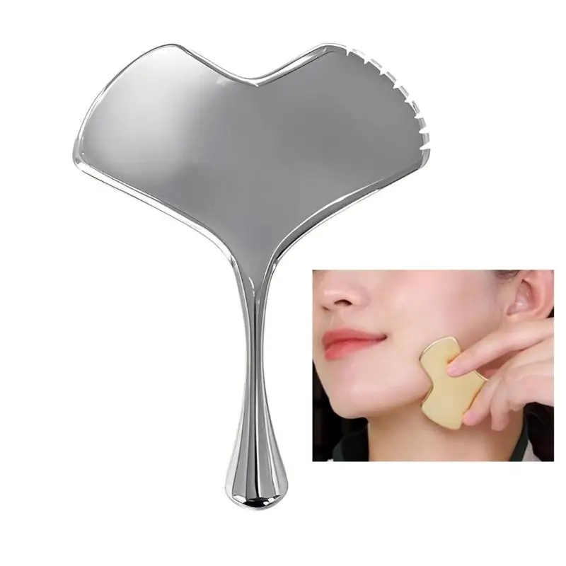 

Массажер для лица и глаз в форме абрикосового листа, инструмент для гуаша, против морщин, для подтяжки кожи, физиотерапевтический массажный инструмент