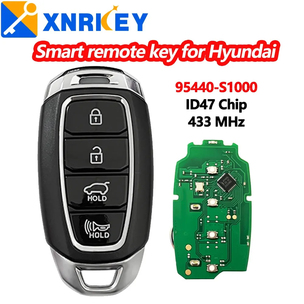 

XRNKEY 4B Smart Remote Car Key for Hyundai Santa Fe Elantra Kona Palisade95440-S1000 HITAG 3 47 CHIP 95440-S1000 TQ8-FOB-4F19