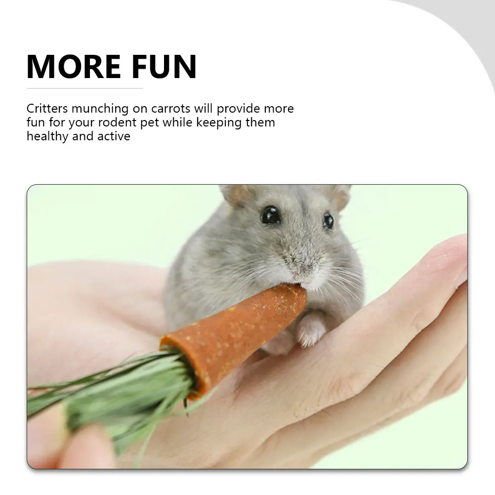 

18pcs Carrot Chew Sticks Hamster Durable Teeth Cleaning Playthings For Rabbits Small Pets Reduce Boredom Loneliness