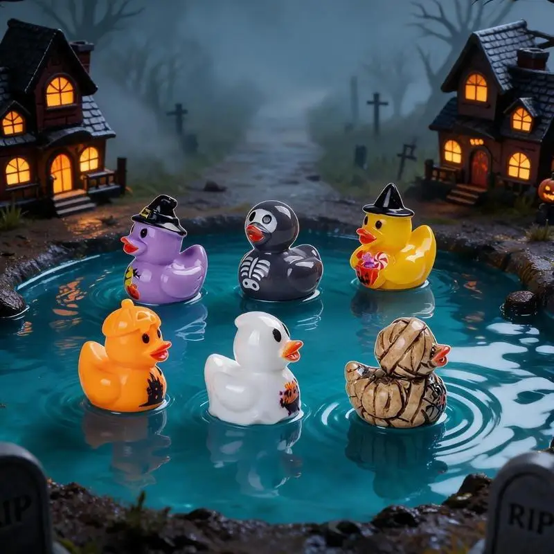 Halloween Mini-Geister-Enten-Harz-Charms, vielseitige, bezaubernde Ornamente für Heim-Party-Dekoration, DIY-Kunstprojekte und Geschenke – Detail 9