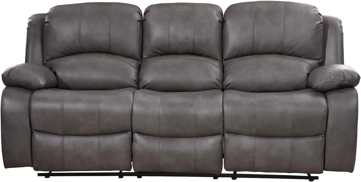 حار sales2PC الجلود الهواء أريكة استلقاء Loveseat مجموعة غرفة المعيشة مجموعة 8018 ألوان متعددة (رمادي)