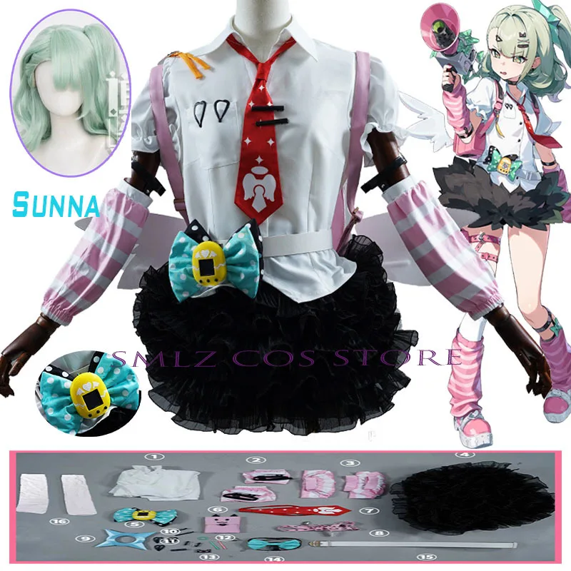 

Sunna Cosplay Game Zenless Zone Zero Costume idol Angels of Delusion Sunna Sexy Uniform Suit Halloween Party Outfit for Woman