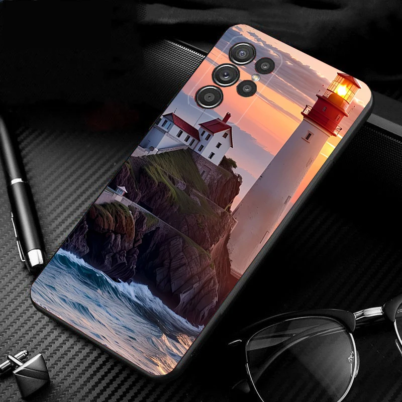 

Phone Case For Samsung Galaxy S25 S24 S23 S22 S21 Ultra S24 S23 S22 S21 S25 Plus S24 S20 FE Lighthouse