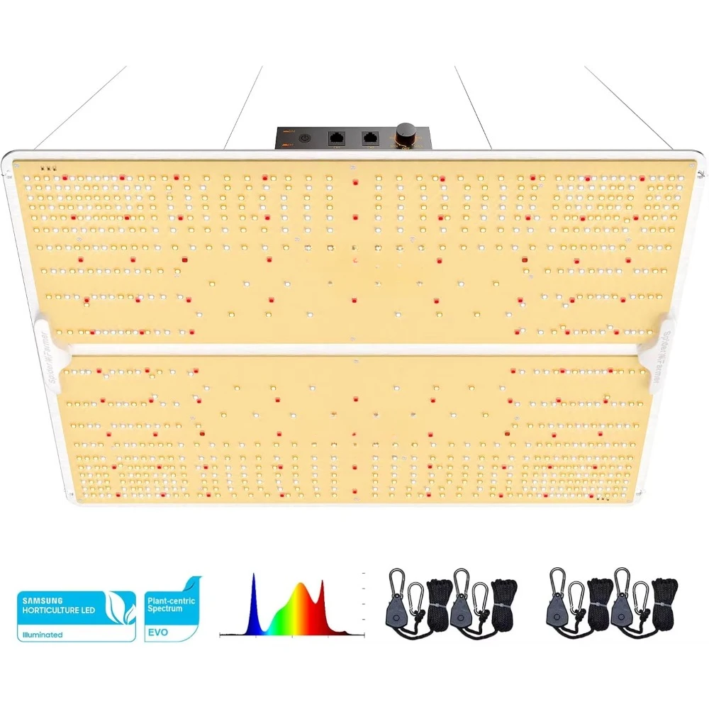 LM301H EVO Led Grow Light, Full Spectrum Plant Grow Light, 450W Dimmable & High Efficiency & Deeper Penetration