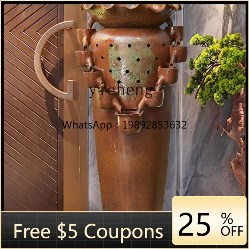 r5.20 flowing water ornament floor-to-ceiling outdoor pottery pot landscaping courtyard garden layout water feature