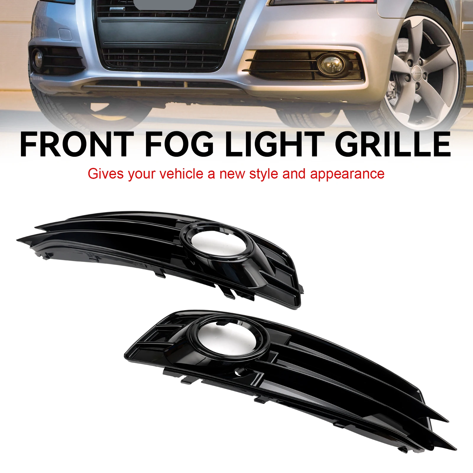 

Artudatech Front Lower Bumper Grille Fog Light Cover Fit for Audi A3 8P S-Line 2009-2012