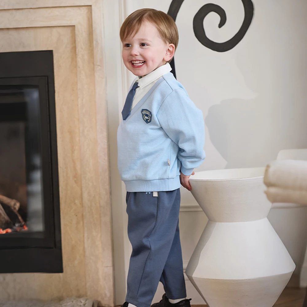 Dave Bella Children Autumn Spring Polo T-shirt Trousers Suits Boys Pullover+Pant 2Pcs Sets Costume Tracksuits Clothes DB3262838