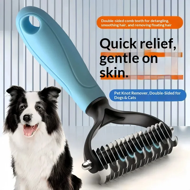 Cepillo para Eliminar Pelo de Mascotas, Seguro para la Piel, Desenreda y Elimina el Pelo Suelto, Herramienta de Aseo para Perros, Gatos y Cachorros