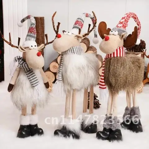 

Standing Elk Doll with Lights Large Christmas Gift For Kid Christmas Elk Doll Reindeer Navidad Ornaments Christmas Home Decor