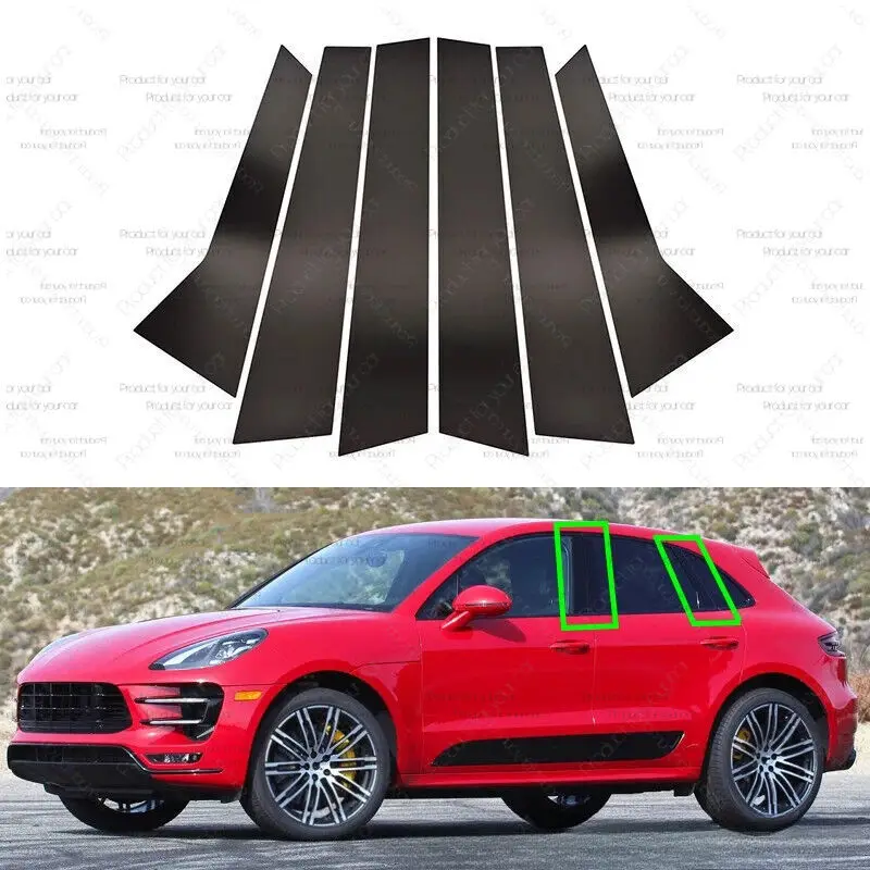 6x Window Pillar Posts Set Cover Door Trim For Porsche Cayenne MACAN Panamera