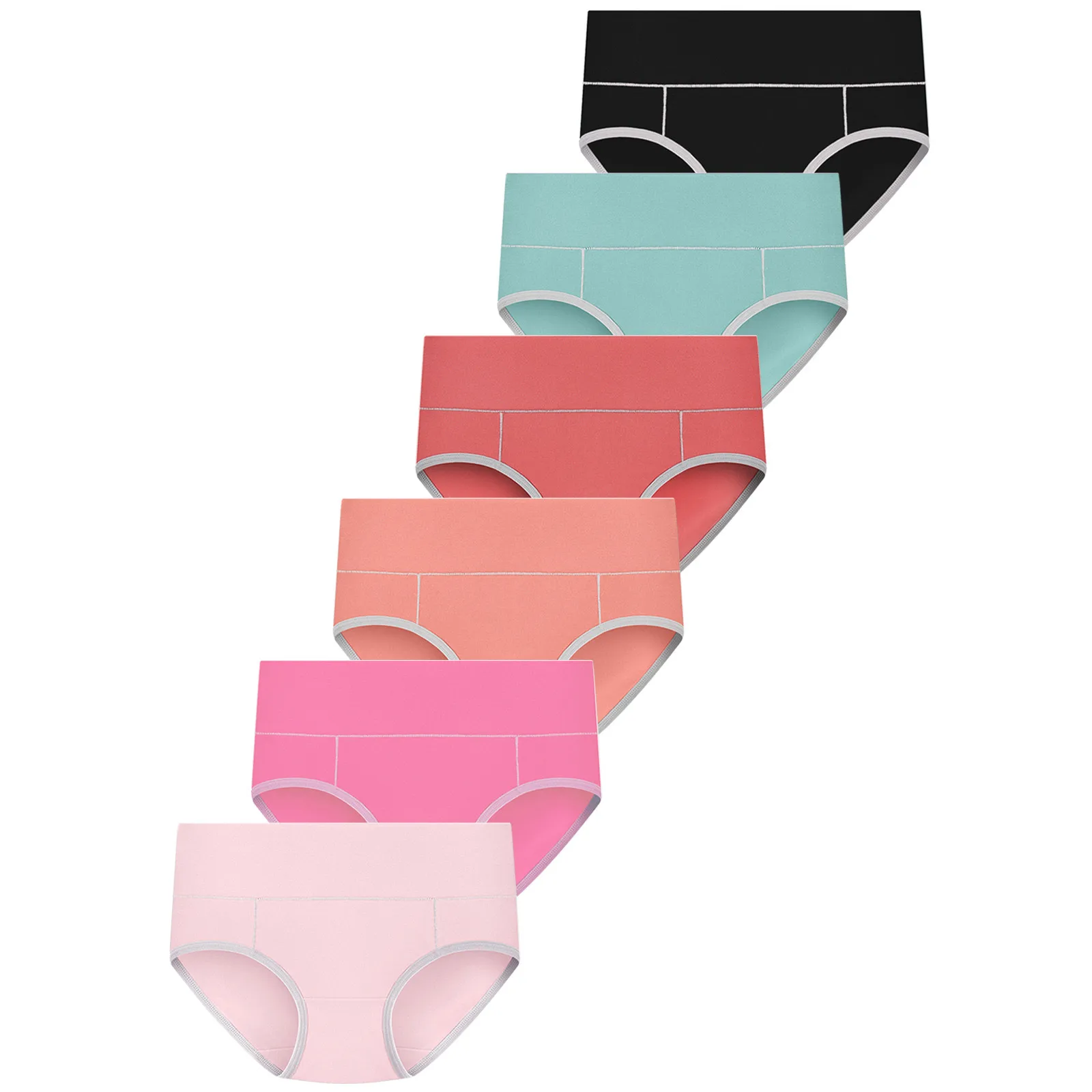 5 Underpants Patchwork Color High Cut Briefs for Women Maternity Support Underwear Seamless Full Coverage Underwear Women