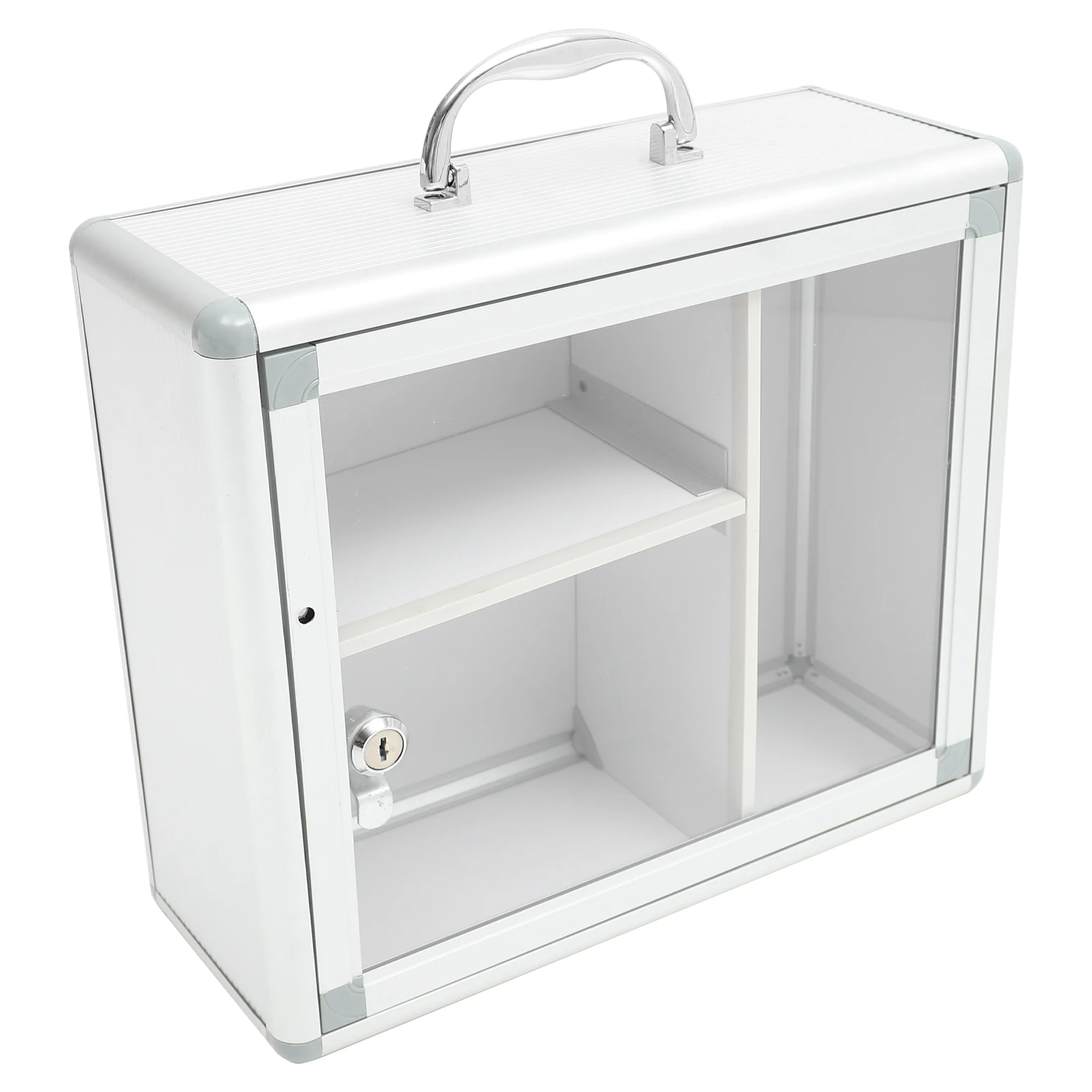 

Multi Layer Medicine Wall Hanging Storage ganizer Portable First Aid Kit Aluminum Alloy Tool Box Durable Lock SY019 Medium Size