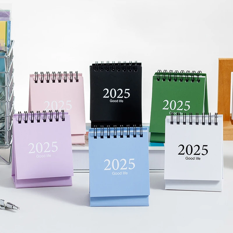 1Pcs 2025 Desk Calendar Yearly Monthly Daily Planner Time Manegement Schedule Organizers To Do List Calendar Books Memo Pad