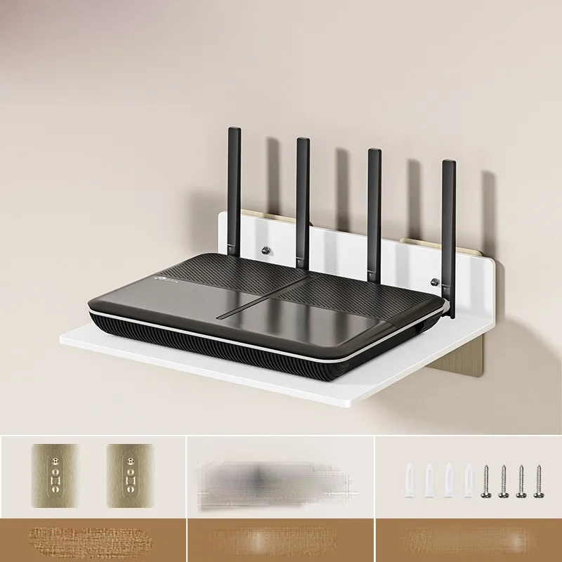 Non Perforated Projector Bracket Wall Mounted Storage Rack Wall Hanging Router Placement Rack TV Set-top Box Support Shelf ZG106