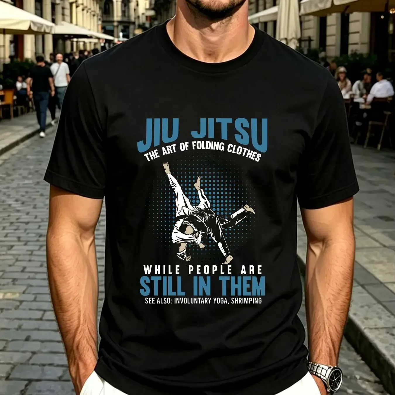 washed T Shirt Funny Jiu Jitsu Fighters BJJ Training Humor Collaboration Backpack Large Capacity Cute Foldable Clothes vintage