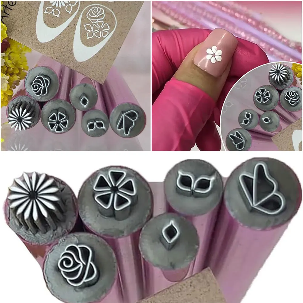 6pcs New Nail Art Stamp Pen Set with Simple Design Nail Art Pen Set Flower Nail Stamp Pen Stamping Plate Nail Art Stamper Kit