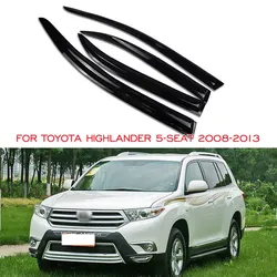 Window Deflector Wind Shields Sun Rain Deflector Guards For Toyota Highlander 5-Seat 2008 2009 2010 2011 2012 2013 Door Visor