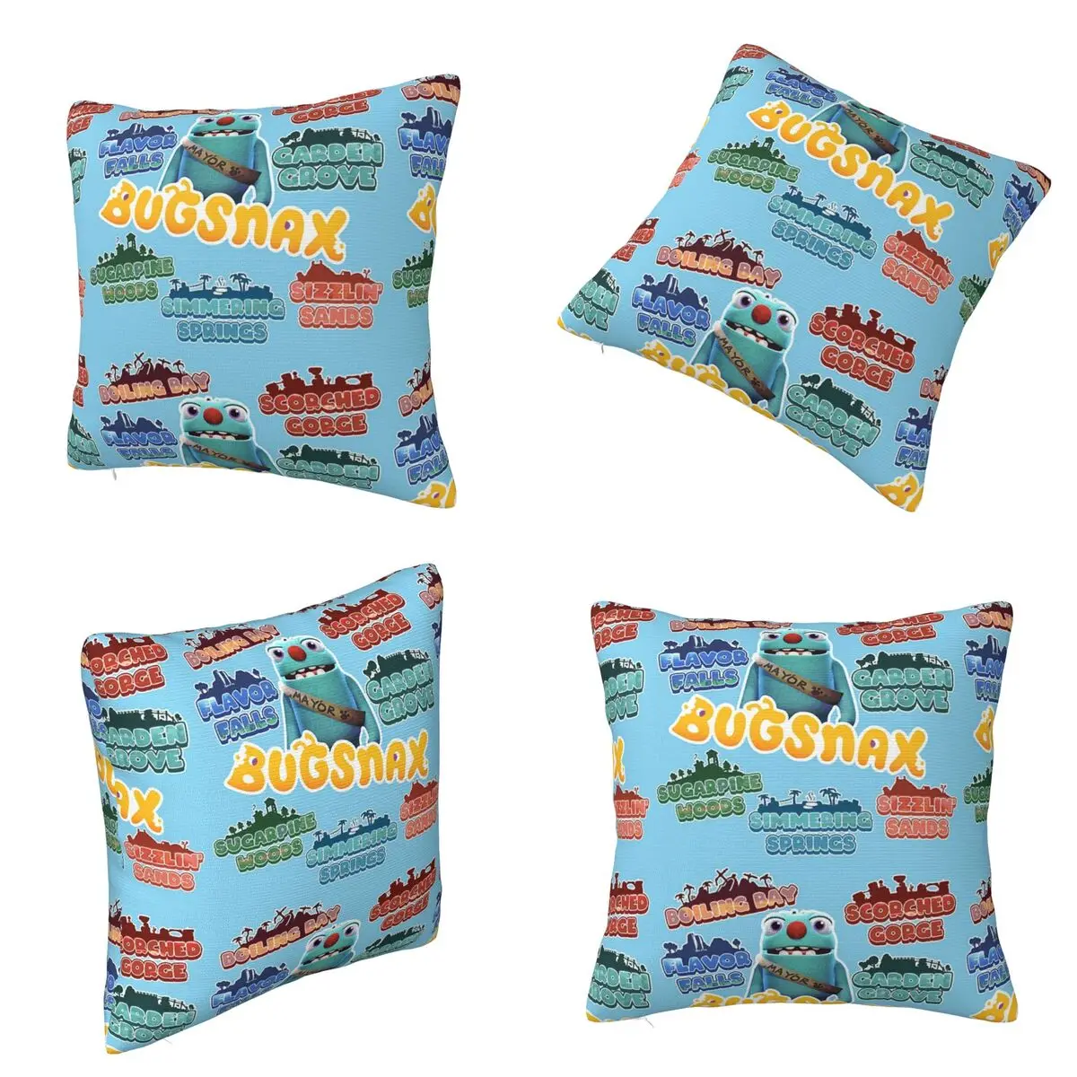 Bugsnax Locations Fan Art Pack Pink Kinda Bug Square Pillowcase Cushion Cover Pillow Case Throw Pillow Cover for Home Bedroom