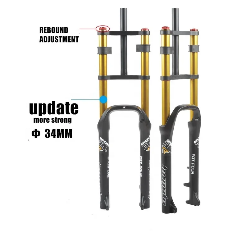 Fat Bike Fork,26\'\'*4.0\'\' 135MM,Bicycle Fork Double Shoulder Air Suspension Forks for Snow Bike,Outdoor Cycling Equipment