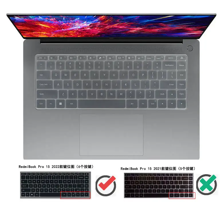 Silicone laptop Keyboard cover skin  for Mi RedmiBook Pro 16 15 i5 i7 2022 XiaoMi 2021 15.6 16 inch