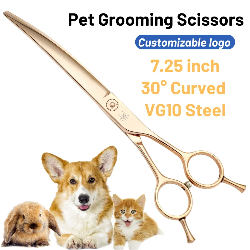 Professional VG10 Steel Dog Grooming Scissors 7.25