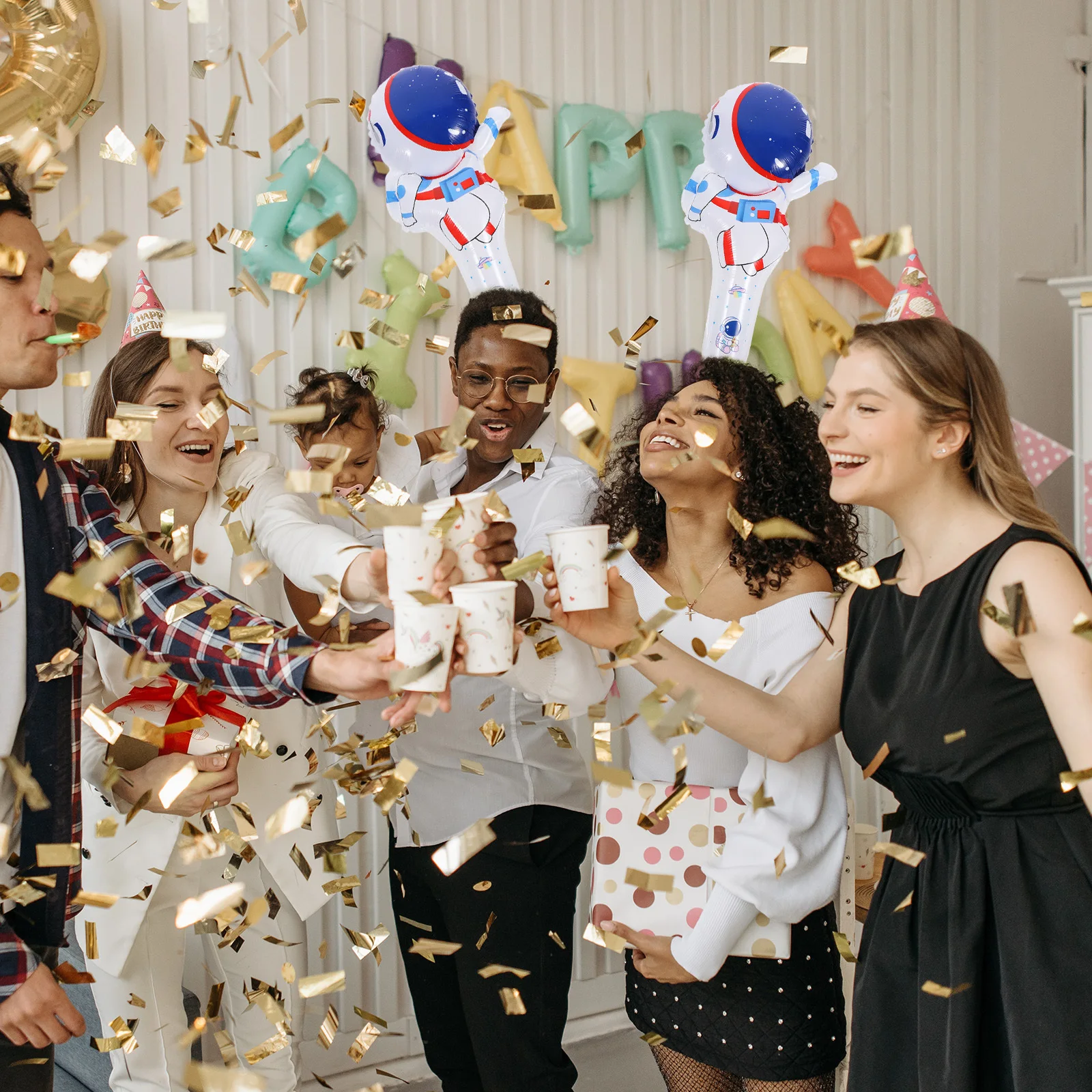 

50Pcs Astronaut Foil Balloons Aluminum Inflatable Balloon Party Supplies Birthday Decoration Astronaut Balloons