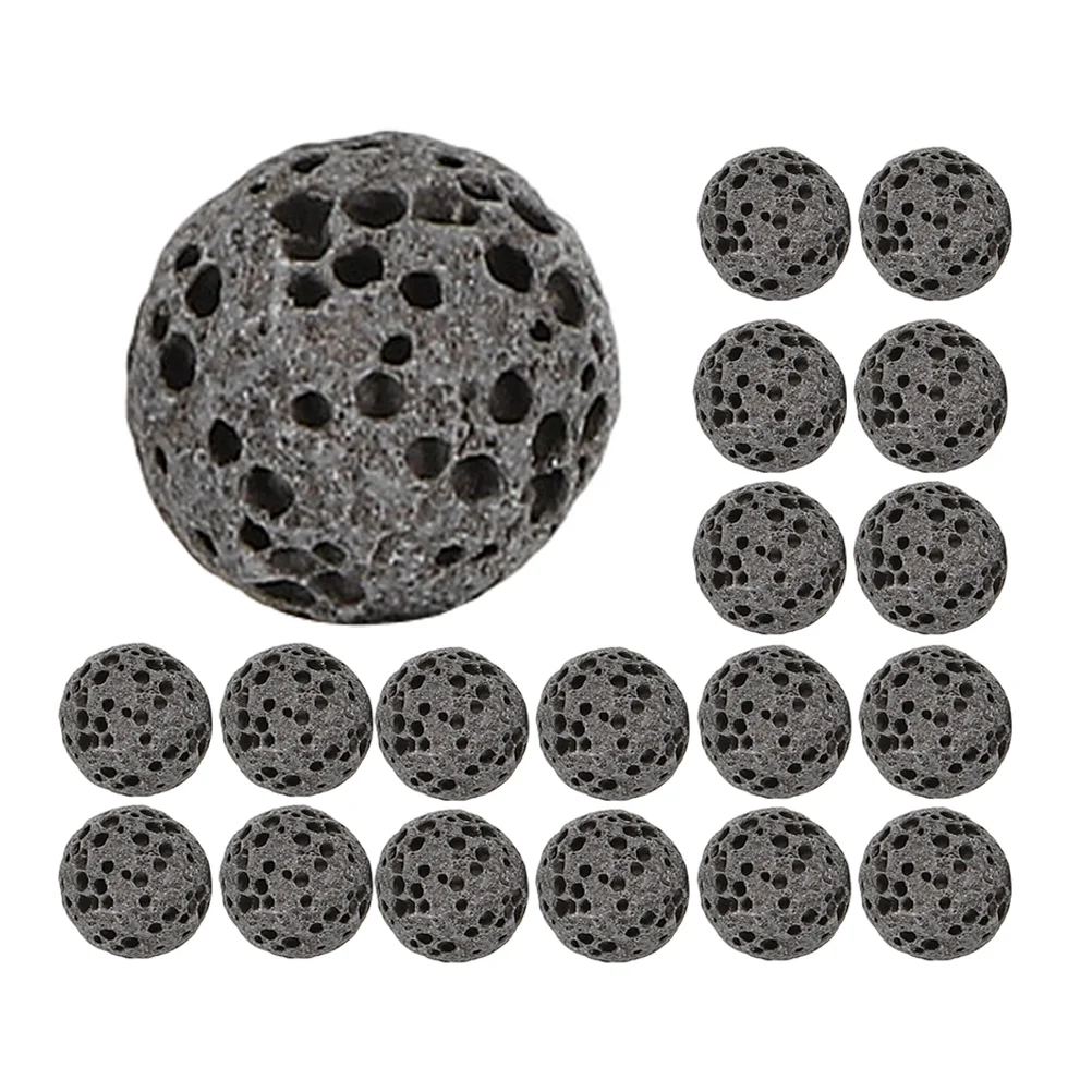 33 Pcs Beads Perfume Diffuser Stone Aroma Volcanic Fireplace Rock Decoration Black Aromatherapy Supplies